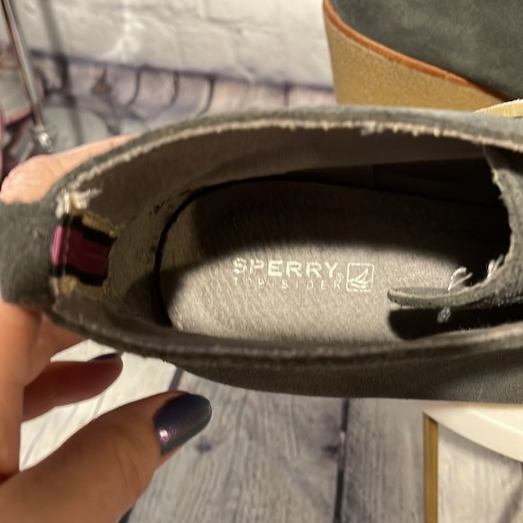 Sperry gray suede wedge heel booties Size 7.5 - Picture 4 of 7